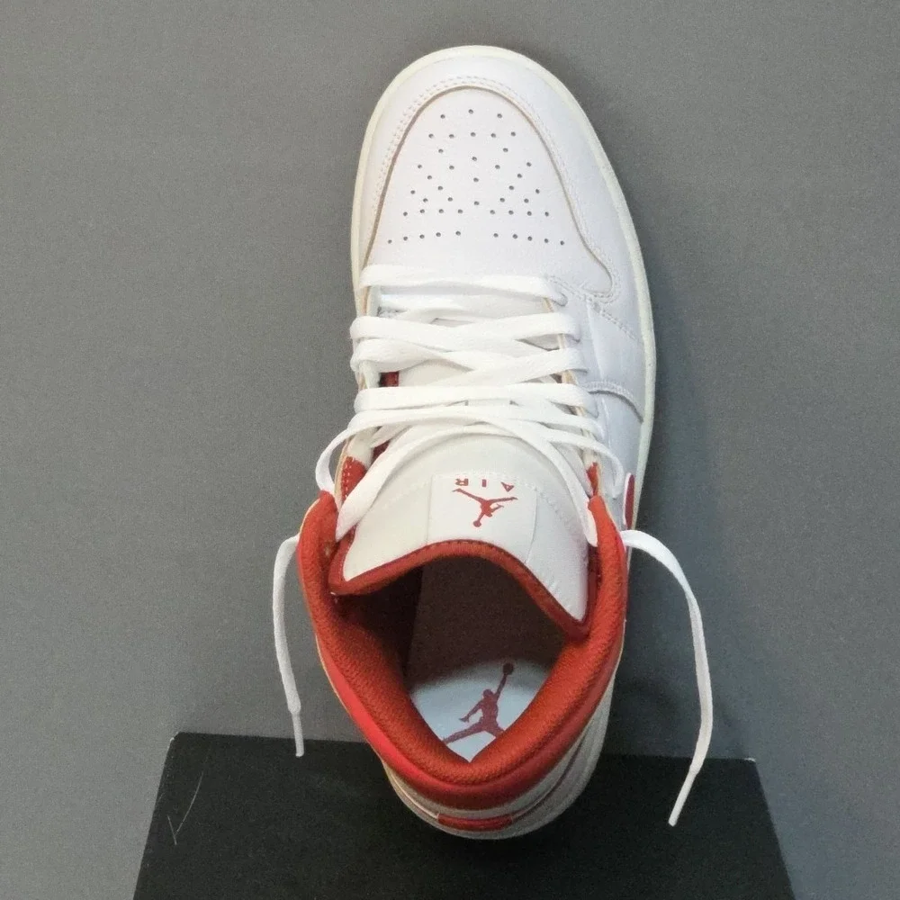 Air Jordan 1 Mid SE White/lobster Red - Sail Men's Size US 8.5 FJ3458 160‎ NIB